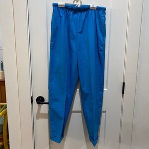 Cottontops Ladies Pants. Elastic Waist. Hand tie. 100% Cotton. Medium. Blue.